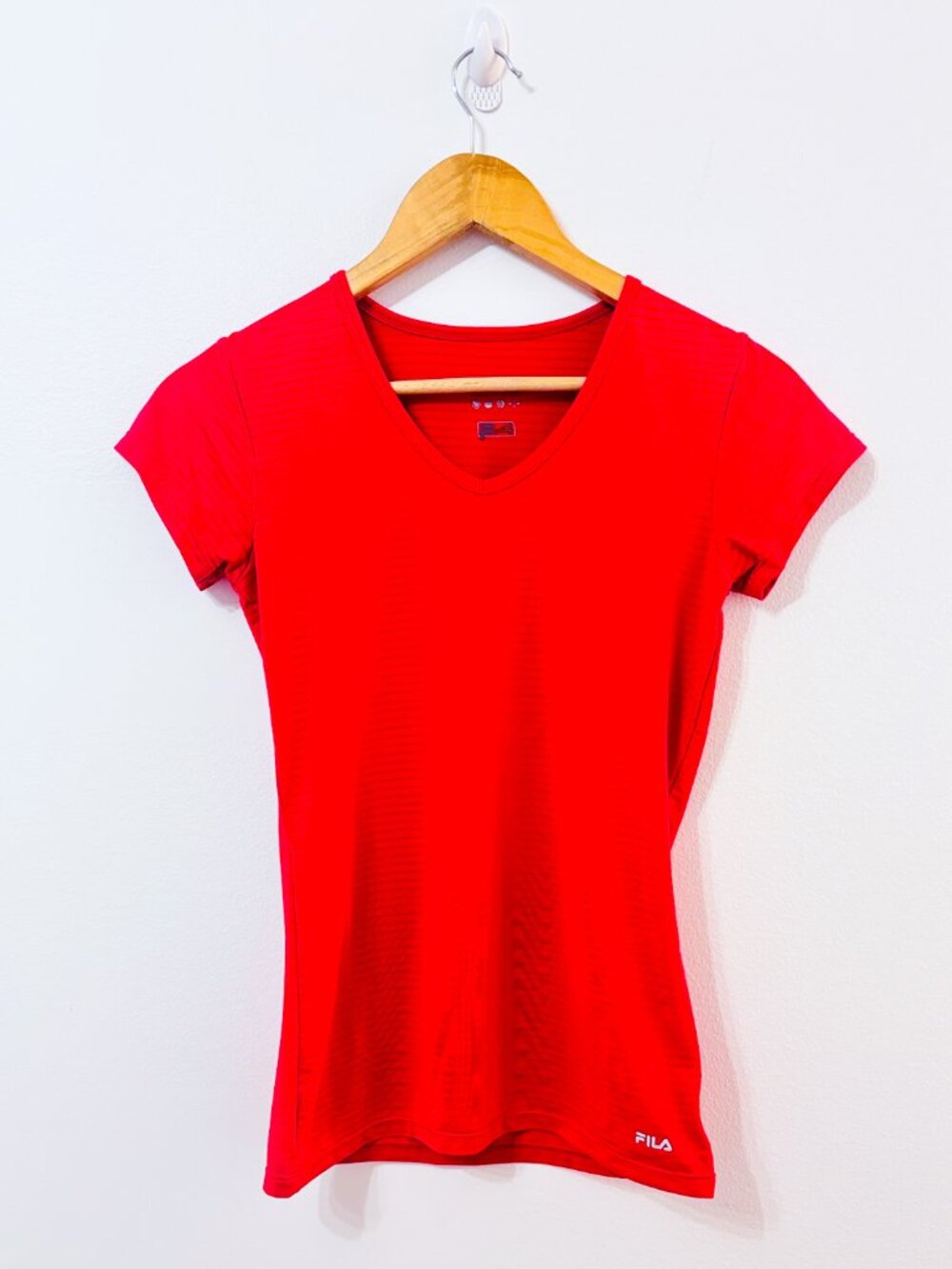 FILA Fuchsia Active T-Shirt | Stretch Workout Athletic | X-Small